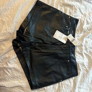 Faux leather shorts NWT
